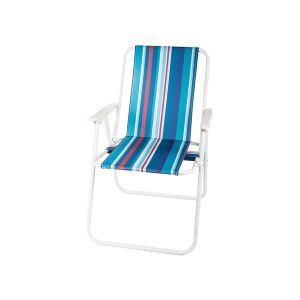 Klappbarer Campingstuhl - 75 x 51 cm - Blau Gestreift 129500414