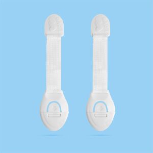 Öntapadó biztonsági gyerekzár ajtóra (2 db) - 21 cm - Fehér