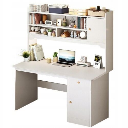 Computertisch, Schreibtisch mit Bücherregal, 120 cm, weiß