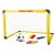 Sárga összecsukható focikapu gyerekeknek, 60x90 cm, Football Sports márka, labdával, kártyákkal, pumpával, síppal