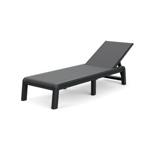Mallorca Graphit Kunststoff Sonnenliege, verstellbare Rückenlehne - Sonnenliegen & Liegestühle