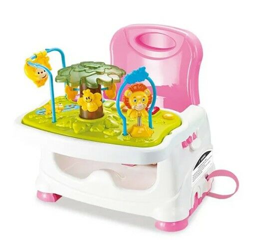 Pepita 3in1 hordozható Etető- és játszószék - fehér-rózsaszín