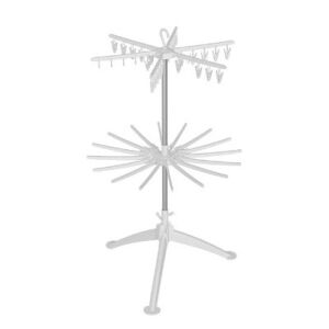 Flippy Pionowa Suszarka Do Ubrań, 2 Poziomy, Składana, ABS+PP+Stal Nierdzewna, Obrót o 360 Stopni, 130 x 75 cm, Biały 129557650