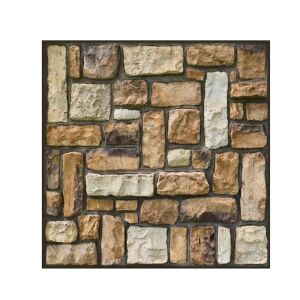 Samolepiace obklady na stenu s efektom kameňa, 10 kusov, hnedé - Nástenné panely a nálepky na stenu