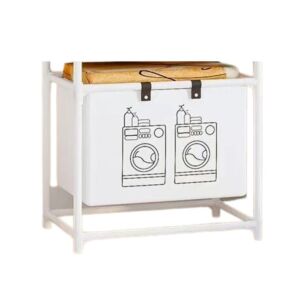 Flippy Dirty Clothes Storage Rack/Basket do łazienki, 1 kosz, rama ze stali nierdzewnej, 97 x 44 x 57 cm, biały 129558636
