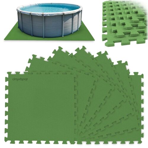 dmuchane Puzzle Pool Foam Mat 50x50cm 8pcs, pool base protection, interlocking tiles