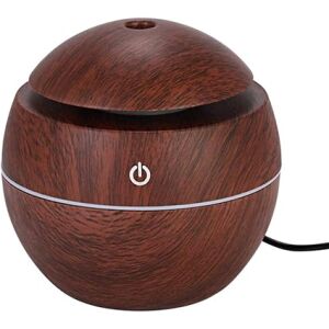 Aromaterápiás diffúzor párásító Macvi® UM-06, 7 LED színnel, USB, 130 ml, kerek, barna