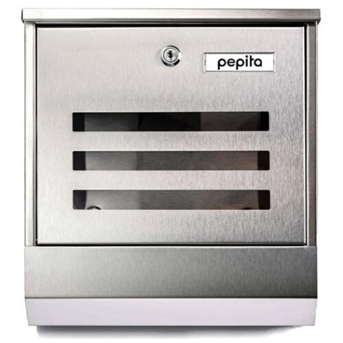 Front view of Pepita stainless steel mailbox
