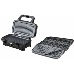 Hauser 3 az 1-ben szendvicssütő cserélhető lapokkal szendvicsekhez, grillhez és gofrihoz - Hauser