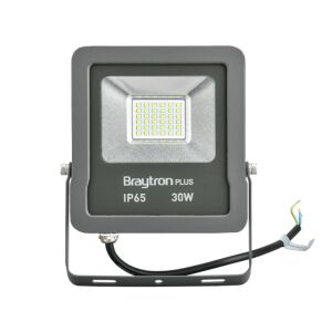 LED Flutlicht 30W, 2550lm, IP65, warmes Licht 3000K, Grau, Braytron 129568190 - Werkzeug