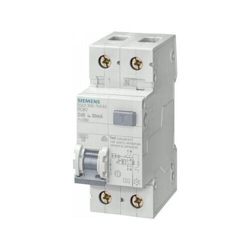 Siguranta automata cu protectie diferentiala 20A P+N, tip AC, 30mA, 4.5kA, Siemens