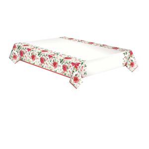 Față de masă din hârtie Karácsony Poinsettia 120x180 cm, decorațiune de masă cu tematică de Crăciun - Fețe de masă