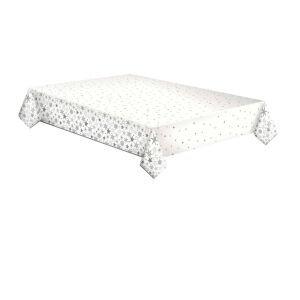 Față de masă din hârtie Karácsony Silver Stars, 120x180 cm, decorațiuni de masă de Crăciun - Fețe de masă
