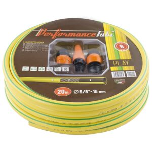 Furtun de grădină Performance Tubi PLAY, 20m, 5/8 inch, 15mm, cu 3 duze - Irigare