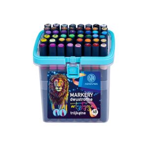 ASTRA Pen 48 sztuk dwustronnych markerów artystycznych w plastikowym pudełku - Astra