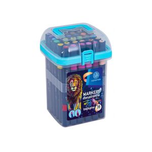 Markery dwustronne ASTRA Pen, 36 sztuk, kolory mieszane, w plastikowym pudełku - Astra
