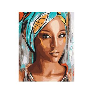Festmény szám szerint AFRICAN WOMAN, keretre, 40x50cm, 801022903