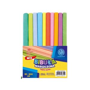 ASTRAPAP pasztell krepp papír, 200 x 25cm, 10 db, vegyes színek, 113021034