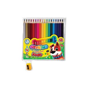 ASTRINO School ergonomikus kerek JUMBO színezőceruza 18db + ceruzahegyező, 312221002 129572913 - Astrino