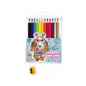 School JUMBO 12db színező ceruza + hegyező SWEET DOGS, 312221008