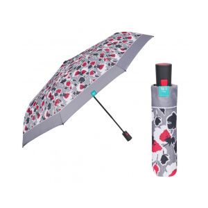 PERLETTI Női összecsukható automata esernyő Floreale / szürke szegély, 26308 129573702 - Esernyő