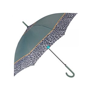 PERLETTI Time, Női bot esernyő Bordo Leopardo / zöld, 26255 129573773 - Esernyő