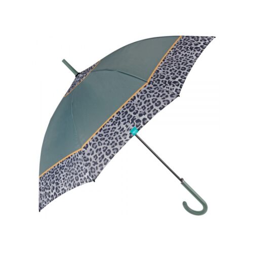 PERLETTI Time, Női bot esernyő Bordo Leopardo / zöld, 26255 129573773