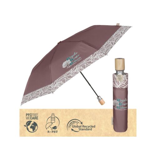 PERLETTI GREEN Női összecsukható esernyő / téglavörös, 19116 129574035