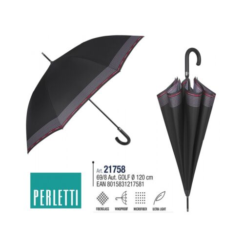 PERLETTI Technology, Férfi bot esernyő / fekete, 21758 129574263