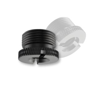 CR mikrofonállvány adapter, GAS® alumínium, 3/8"-os anya-5/8"-os apa menet, mikrofonállványhoz, kameraállványhoz és hangrögzítő berendezésekhez, nagy szilárdságú adapter, fekete
