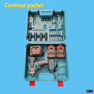 SIKS 2 az 1-ben ütvecsavarozó készlet 2 akkumulátorral, 32 tartozékkal, tokban, kék - SIKS