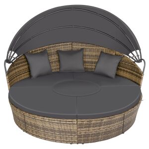 Slnečný ostrov z umelého ratanu Santorin 129577458 - TecTake Záhradné pohovky