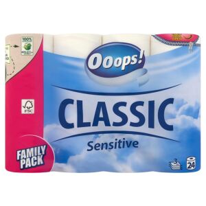 Упс! Classic Sensitive 3 Ply Тоалетна хартия 24 ролки 129601036