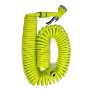 Furtun extensibil de grădină verde cu pistol de pulverizare și conectori, 15m, 4 funcții - Irigare