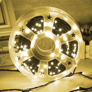 Lumina de Crăciun GREATON Tip Rola, Liniară, 8 Moduri de Lumina, Culoare LED Alb Cald, Lungime 100m - Ghirlande luminoase