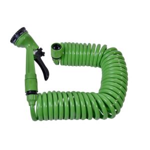 Furtun de grădină extensibil verde cu duză de pulverizare cu 4 funcții, 15 metri lungime - Irigare