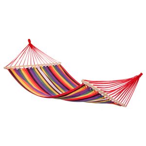 Hamac dublu Springos pentru 2 persoane, 200 x 150 cm, 200 kg, cu dungi, roșu, grădină, în aer liber - Springos