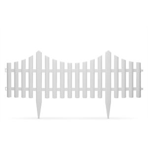 Bordură de grădină din plastic alb, lungime 60 cm, pentru paturi de flori, gazon și alei - Borduri gradina