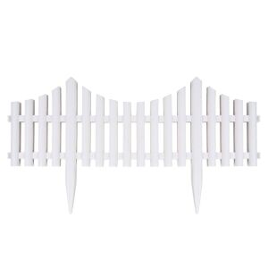 Gardă de grădină din plastic alb, 60 cm, 4 bucăți, Sweet Decor - Borduri gradina
