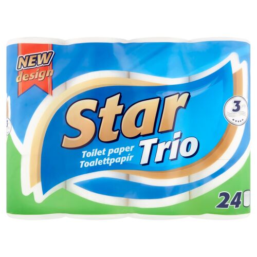 Star Trio Toaletný papier 3-vrstvový, 24 roliek