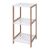 Bathroom Solutions 3-poziomowa półka łazienkowa z bambusa i MDF, biała i naturalna, 33x34x79 cm, widok z boku