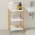 Bathroom Solutions 3-poziomowa półka łazienkowa z bambusa i MDF, biała i naturalna, 33x34x79 cm, w łazience