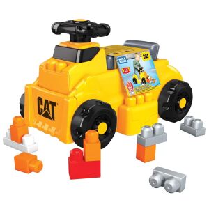 Mega Bloks CAT Pojazd Budowlany z 10 Klockami, Żółty - Babitaxi