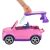 Barbie Big City Big Dreams 2 az 1-ben átalakítható autó játék, rózsaszín és lila, bemutatva, hogyan lehet a tetőt leszerelni