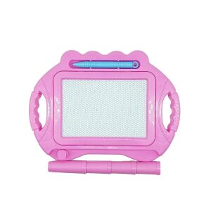 Tablă magnetică de desen Flippy roz cu stilou, vedere completă a tablei cu stiloul - Table de scris si desenat
