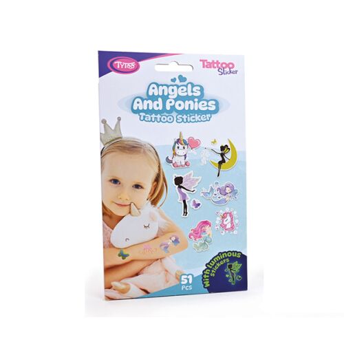 Anjeli a poníci tetovacie nálepky - sada 51 ks 129616537