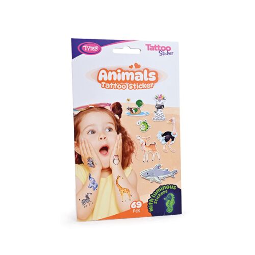 Állatos tetováló matrica szett - 69 db 	/ csomag 129616941