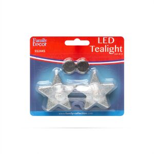 LED ajová svieka v tvare hviezdy - strieborná - 2 ks 129619171