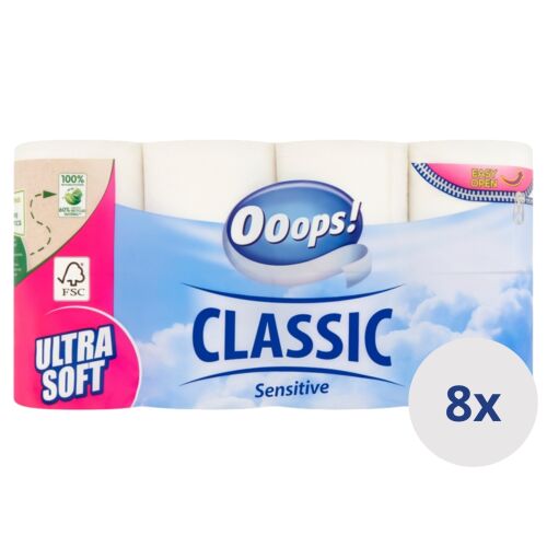Ooops! Classic Sensitive Papier toaletowy 8 rolek, 3-warstwowy, Ultra Miękki