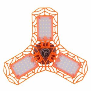 Macvi® LED lámpa 3 mozgatható karral, 3000 Lumen, 30W, narancssárga, ideális műhelyekbe, garázsokba és munkaterületekbe.